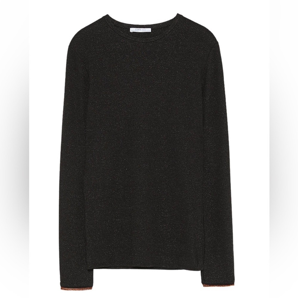 ZARA T-SHIRT WITH METALLIC THREAD
